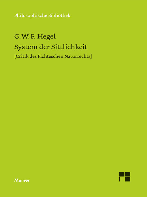 Upplýsingar um System der Sittlichkeit eftir Georg Wilhelm Friedrich Hegel - Biðlisti
